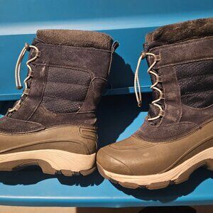 Land's End Blue and Gray W Rain/Snow Mid Calf Insulated Boots Size 9